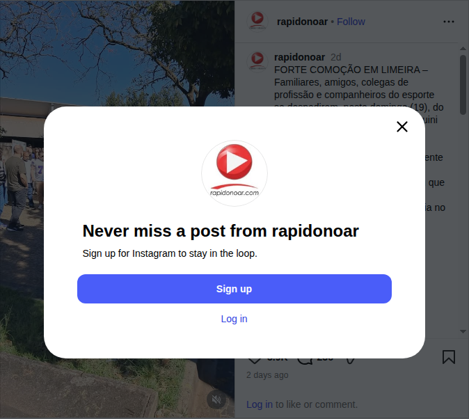 Cobertura da despedida de Renan Toquini pelo portal Rápido no Ar